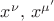 $x^\nu, \, x^{\mu'}$