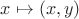 $x\mapsto(x,y)$