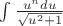 $\int\limits_{}^{}\frac{u^n du}{\sqrt{u^2+1}}$