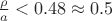 $\frac{\rho}{a} < 0.48 \approx 0.5$
