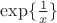 $\exp\{\frac{1}{x}\}$