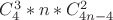 $C_4^3*n*C_{4n-4}^2$