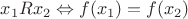 $x_1Rx_2\Leftrightarrow f(x_1)=f(x_2)$