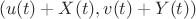 $$\[(u(t) + X(t),v(t) + Y(t))\]$$