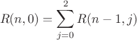 $$R(n,0)=\sum\limits_{j=0}^{2}R(n-1,j)$$