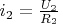 $i_2=\frac{U_2}{R_2}$