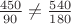 $\frac{450}{90} \ne \frac{540}{180}$