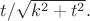 $t/\sqrt{k^2+t^2}.$