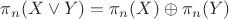 $\pi_n(X\vee Y) =\pi_n(X)\oplus\pi_n(Y)$