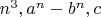 $n^3, a^n-b^n, c$