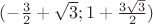 $(-\frac{3}{2} + \sqrt{3}; 1 + \frac{3 \sqrt{3}}{2})$