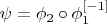$\psi=\phi_2\circ\phi_1^{[-1]}$