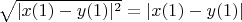 $  \sqrt{|x(1)-y(1)|^2} = |x(1) - y(1)|$