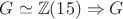 $G \simeq \mathbb Z(15) \Rightarrow G$
