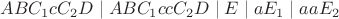 $ABC_1cC_2D\mid ABC_1ccC_2D\mid E\mid aE_1\mid aaE_2$