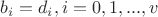 ${{b}_{i}}={{d}_{i}},i=0,1,...,v$