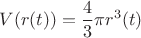 $$V(r(t)) = \frac{4}{3}\pi r^3(t)$$