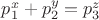 $p_1^x+p_2^y=p_3^z$
