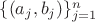 $\{ (a_j,b_j) \}_{j=1}^n$