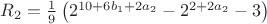 $R_2=\frac19\left(2^{10+6b_1+2a_2}-2^{2+2a_2}-3\right)$