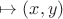$\mapsto(x,y)$
