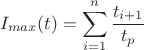 $$I_{max}(t)=\sum\limits_{i=1}^n \frac{t_{i+1}}{t_{p}}$$