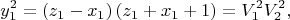 $$y_1^2 = \left( {{z_1} - {x_1}} \right)\left( {{z_1} + {x_1} + 1} \right) = V_1^2V_2^2,$$