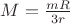 $M=\frac{mR}{3r}$