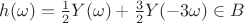 $h(\omega) =\frac12 Y(\omega) + \frac32 Y(-3\omega) \in B $