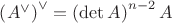 $\left(A^{\vee}\right)^{\vee}=\left(\det A\right)^{n-2}A$