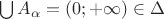 $\bigcup A_\alpha = (0;+\infty) \in \Delta$