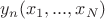 $y_n(x_1,...,x_N)$