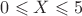 $0\leqslant X \leqslant5$