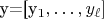 y=[y_1,\ldots,y_\ell]