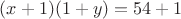 $(x+1)(1+y)=54+1$