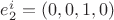 $e_{2}^{i}=(0,0,1,0)$
