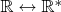 $\mathbb{R}\leftrightarrow\mathbb{R}^*$