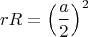 $$rR=\left(\frac{a}{2} \right)^2$$