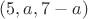 $(5,a,7-a)$