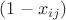 $(1-x_{ij})$ $(1-x_{ij})$