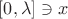 $[0,\lambda]\ni x$
