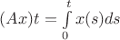 $(Ax)t = \int \limits_0^tx(s)ds$