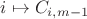 $i\mapsto C_{i, m-1}$