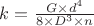 $k=\frac{G\times d^4}{8\times D^3\times n}$