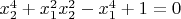 $x_2^4+x_1^2x_2^2-x_1^4+1=0$