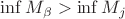 $\inf M_{\beta} > \inf M_j$
