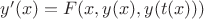 $y'(x) = F(x, y(x), y(t(x)))$