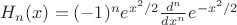 $H_{n}(x)=(-1)^{n}e^{x^2/2}{\frac {d^{n}}{dx^{n}}}e^{-x^2/2}$