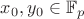$x_0,y_0\in \mathbb{F}_p$