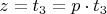 $z=t_{3}=p\cdot t_{3}$